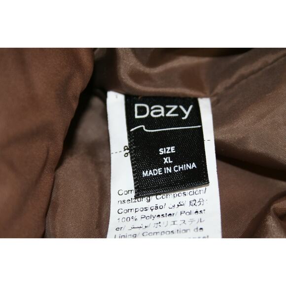 Women’s XL Dazy Brown Zipper Up Polyester Vest - Picture 3 of 3